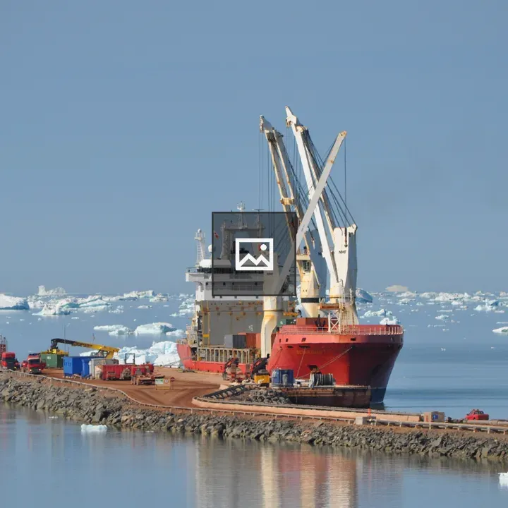 Supply ship docking in North Star Bay