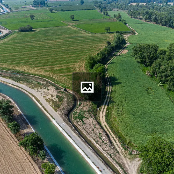 Aerial rural landscape with canals