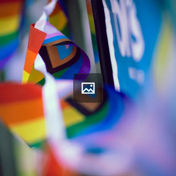 Rainbow Pride bunting close-up