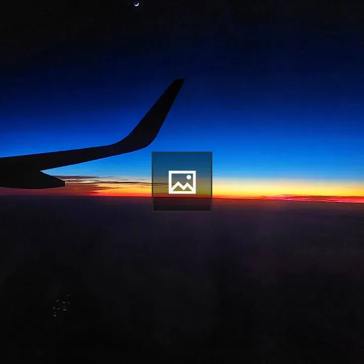 Sunset from a Flight with Moon