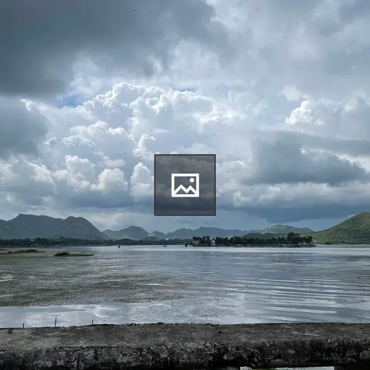 Sky over lake with clouds