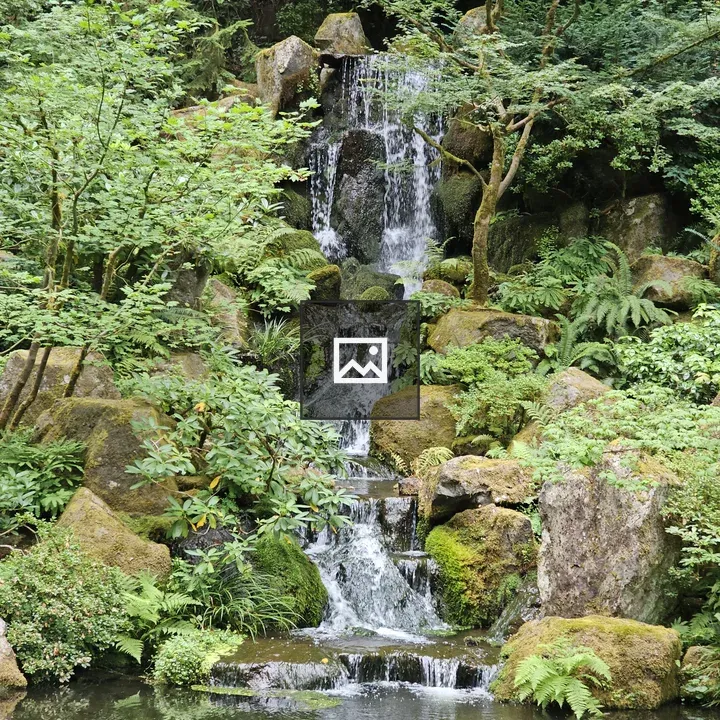 Waterfall in Japanese Garden