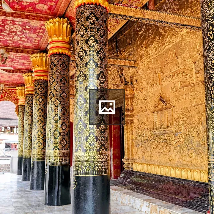 Temple Corridor Columns at Wat Xieng Thong