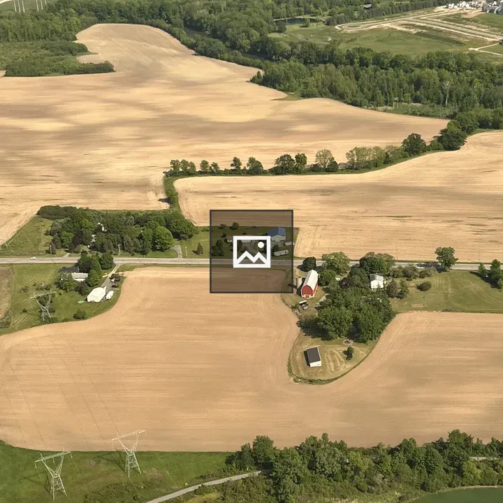 Farm fields viewed from airplane