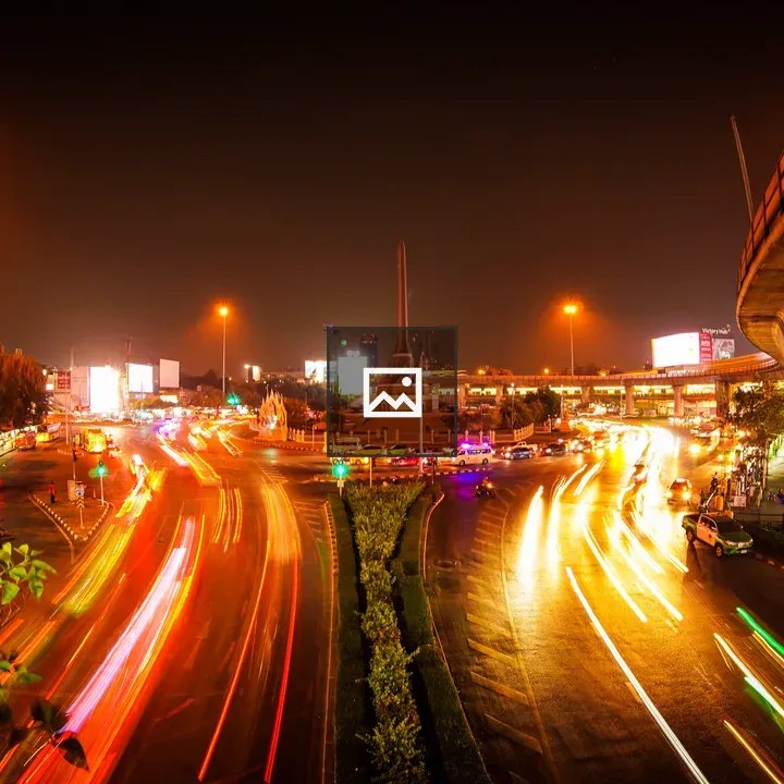 Long exposure night traffic scene