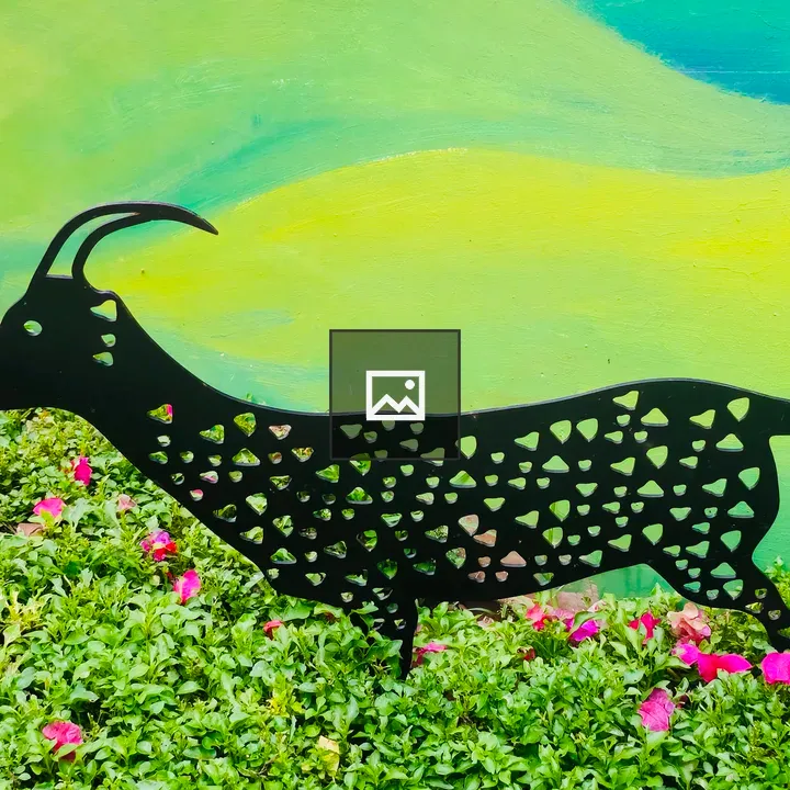 Black Goat Silhouette with Heart Cutouts