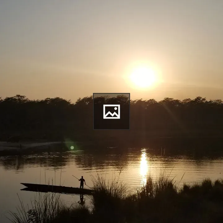 Sunset Rowing on Lake