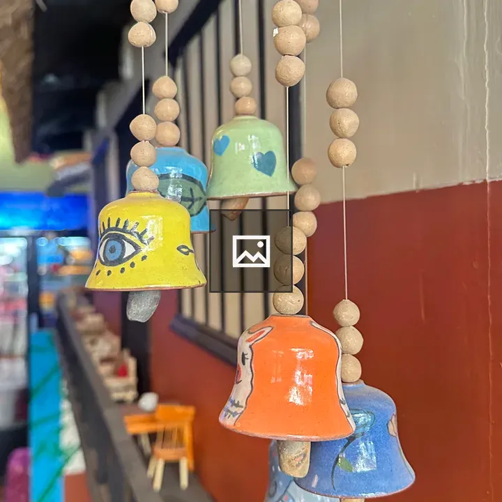 Colorful ceramic wind chimes