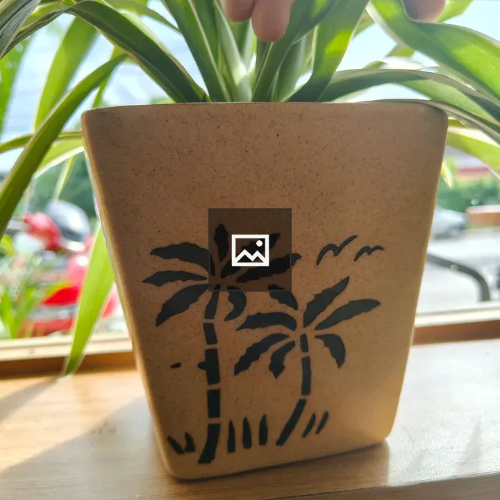 Decorative plant pot close-up