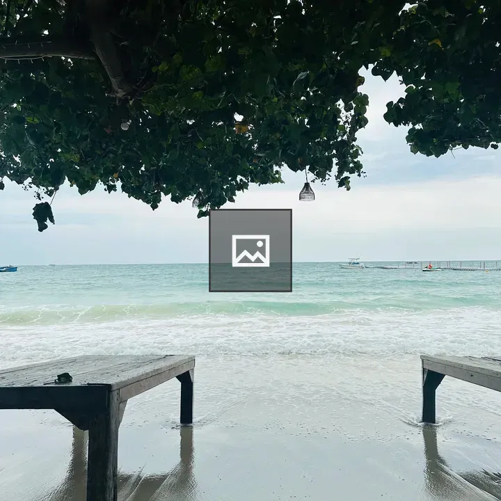 Bench by the seashore at dusk