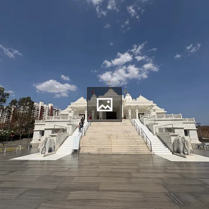Temple Entrance with Elephant Statues