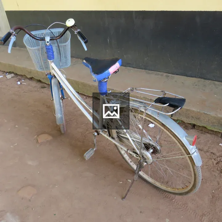 Silver bicycle with front basket
