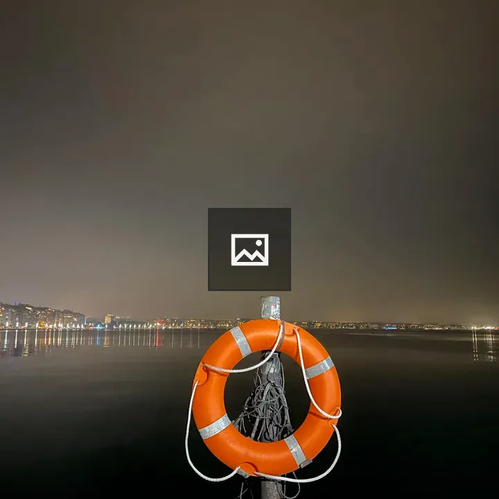 Lifebuoy with city view