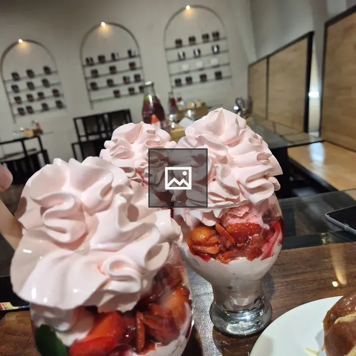Strawberry cream in a glass