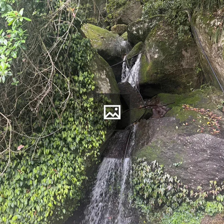 Small waterfall with mossy rocks
