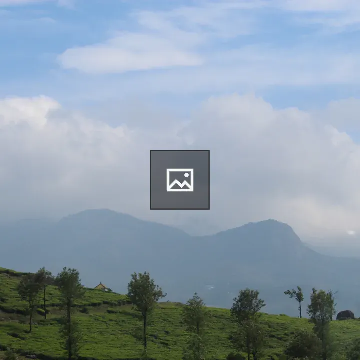 Trees on grassy knoll with mountain view