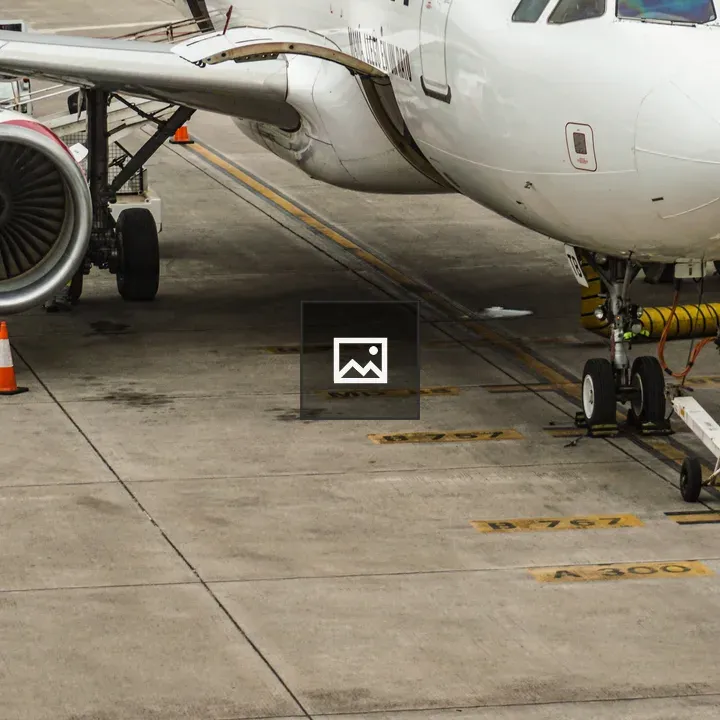 Commercial airplane at the airport