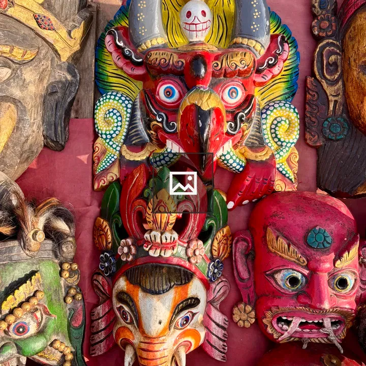 Colorful wooden masks
