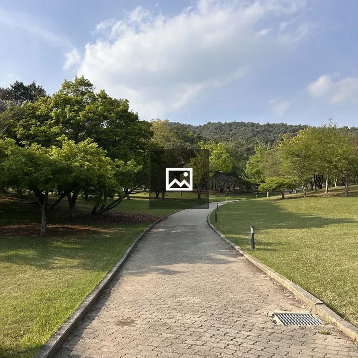 Stone Pathway Through Park