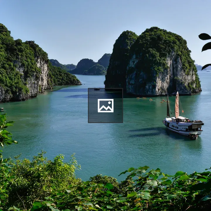 Halong Bay boat scene