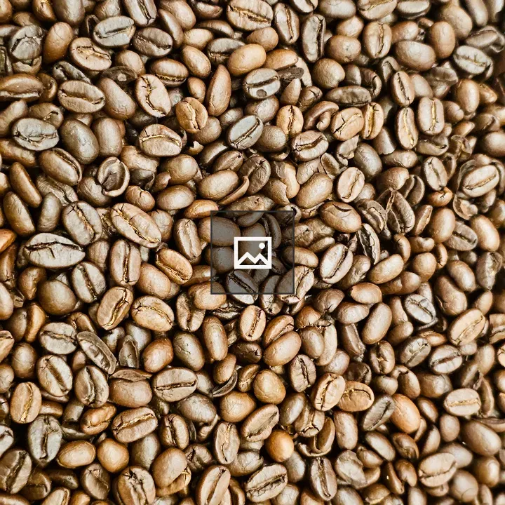Roasted coffee beans close-up
