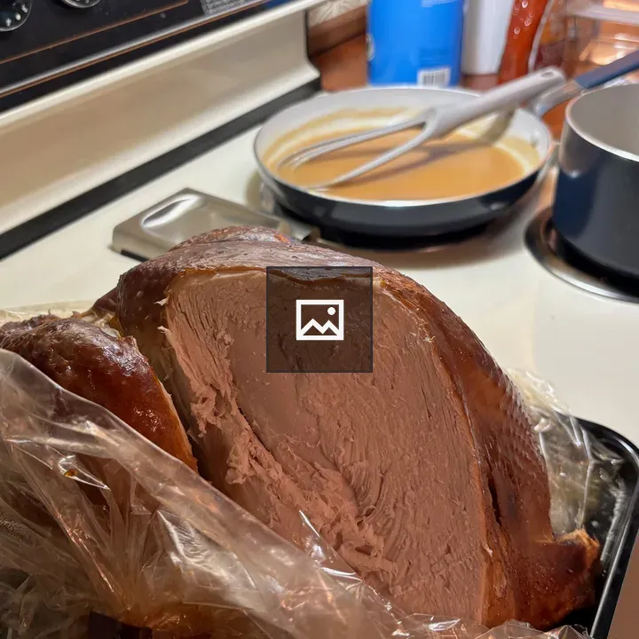 Meal on the stovetop with turkey