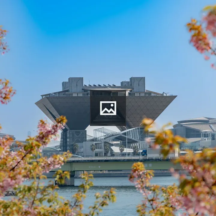 Tokyo Big Sight with Cherry Blossoms