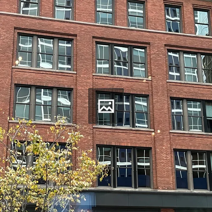 Square windows across the street