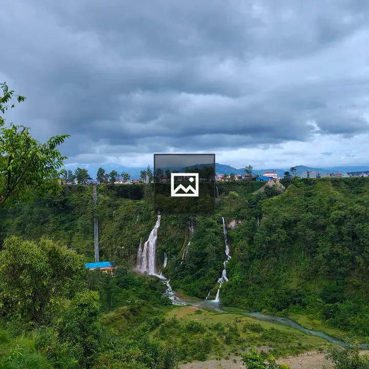 Scenic Green Hills with Waterfalls