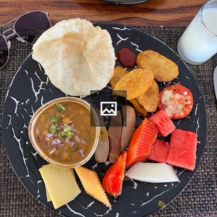 Breakfast plate top view