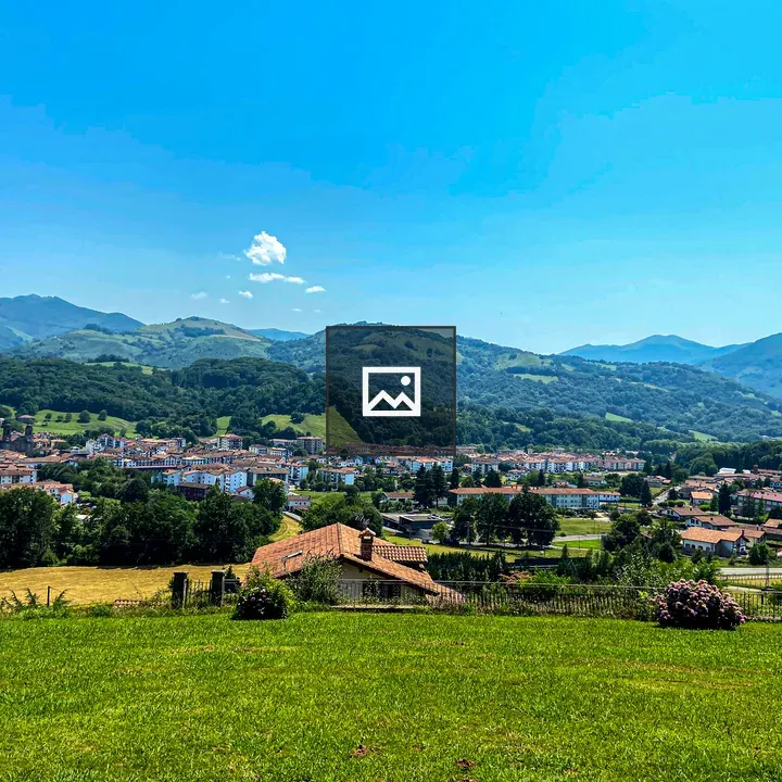 Scenic town among rolling hills