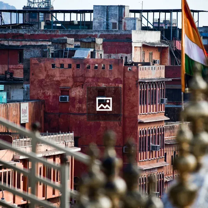Aerial Jaipur with Royal Flag