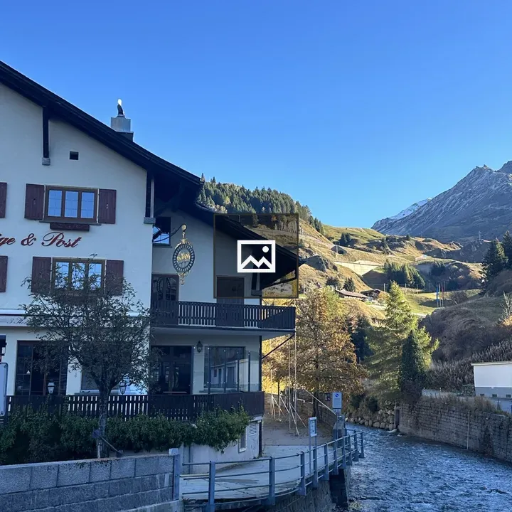 Swiss Mountains Through a Bridge