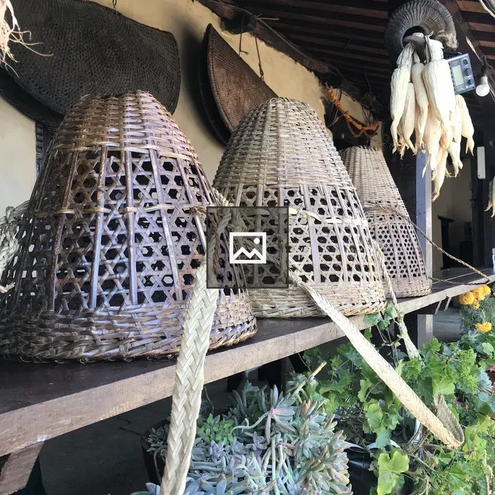 Traditional Nepalese bamboo basket arrangement