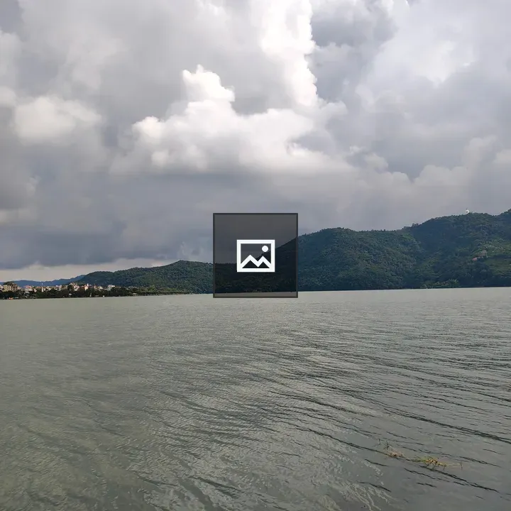 Lake view with green hills