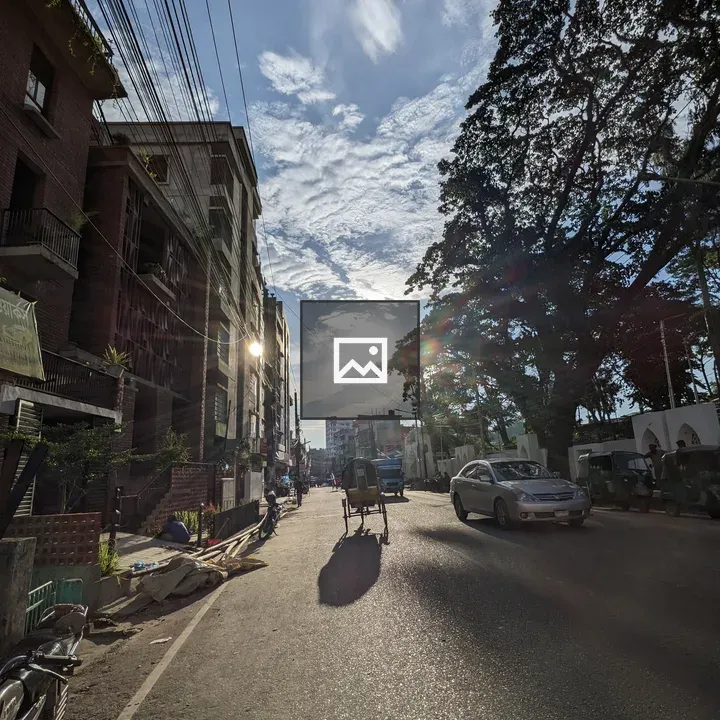 Sunset in Sylhet street scene
