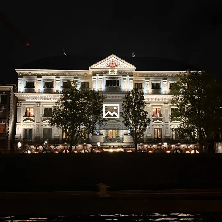 Night-lit ornate building