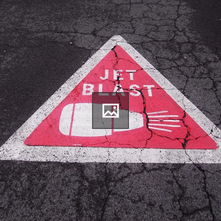 Warning: Jet Blast Sign