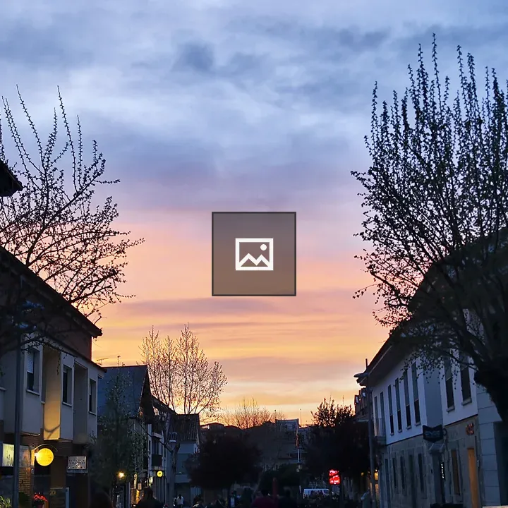 Sunset street in Torrelodones