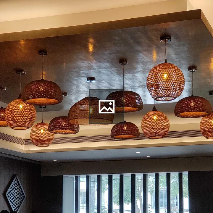 Ceiling lights in dining space