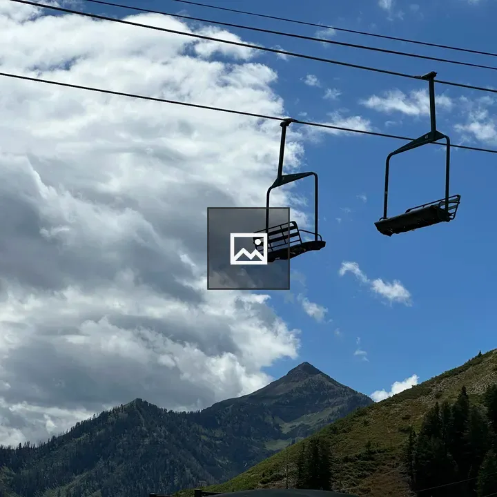 Ski lift with mountains