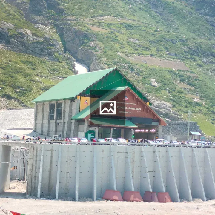 Modern building with green roof