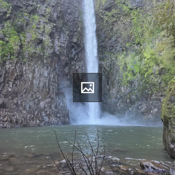 Waterfall Between Rocks