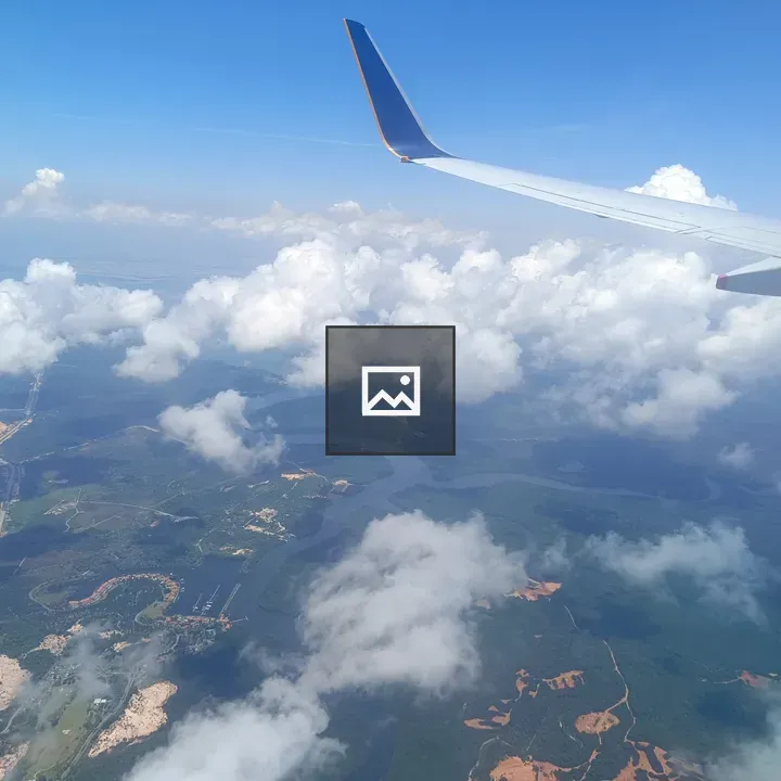 Blue sky view from aircraft