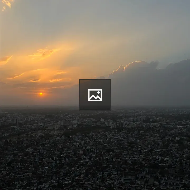Aerial Cityscape at Sunset