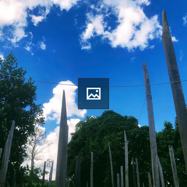 Wooden clan with blue sky