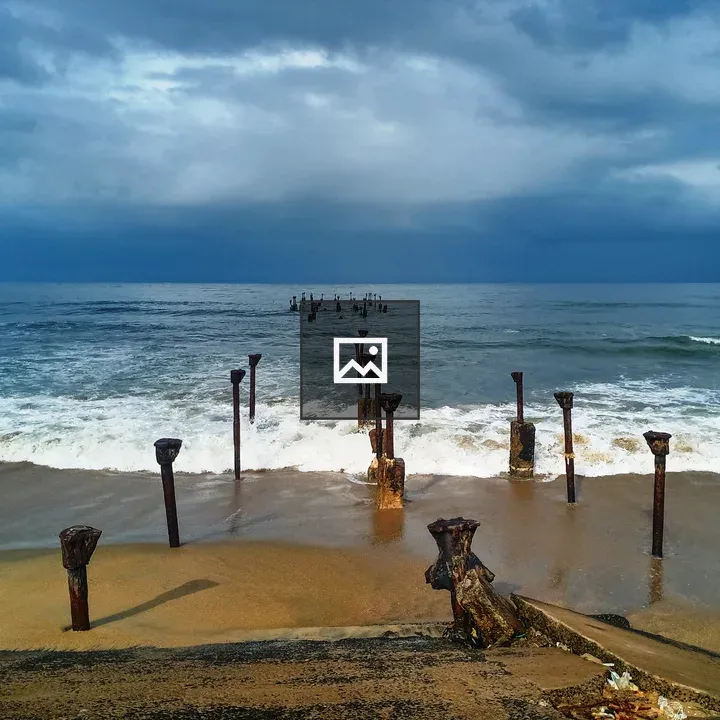 Remnant of a sea bridge at Kozhikode Beach