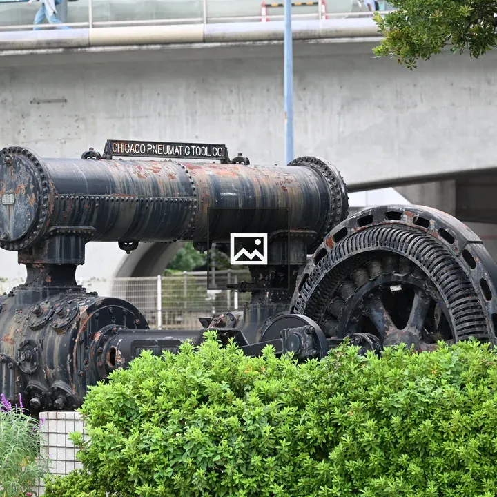 Rusty pneumatic tool monument