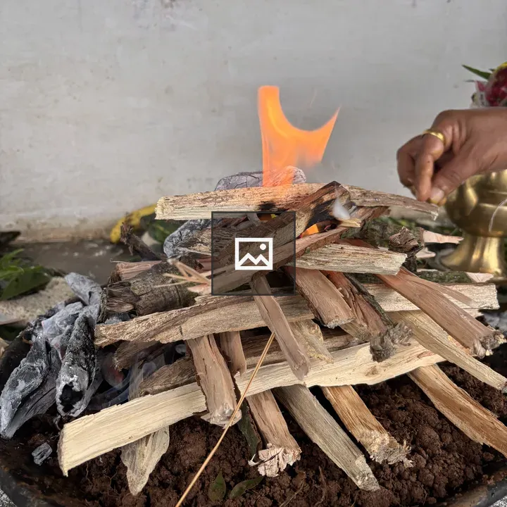 Ceremonial fire pit with teepee wood