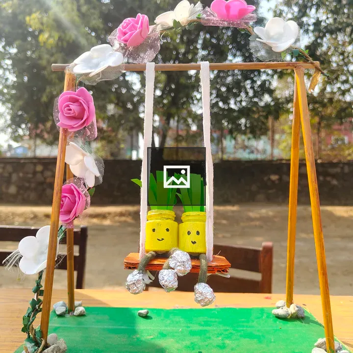 Bamboo Swing Set with Pots